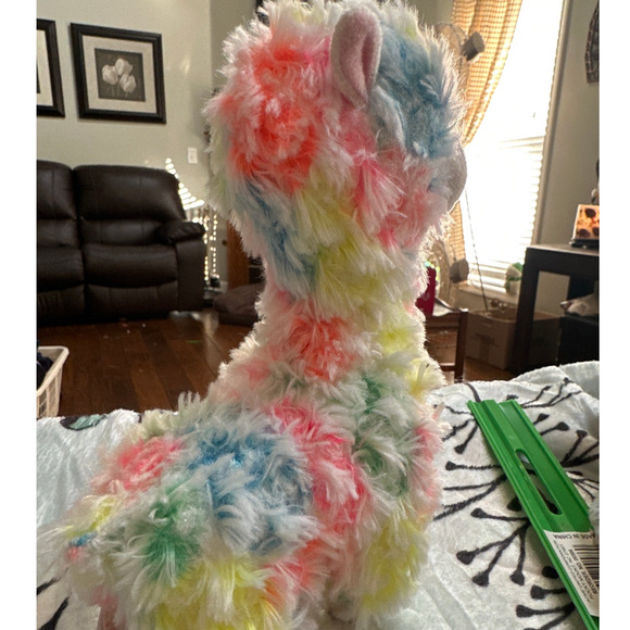 Rainbow Lola Alpaca Plush Toy Stuffed Animal Fluffy Llama Multicolor Cuddly Soft - Picture 8 of 10